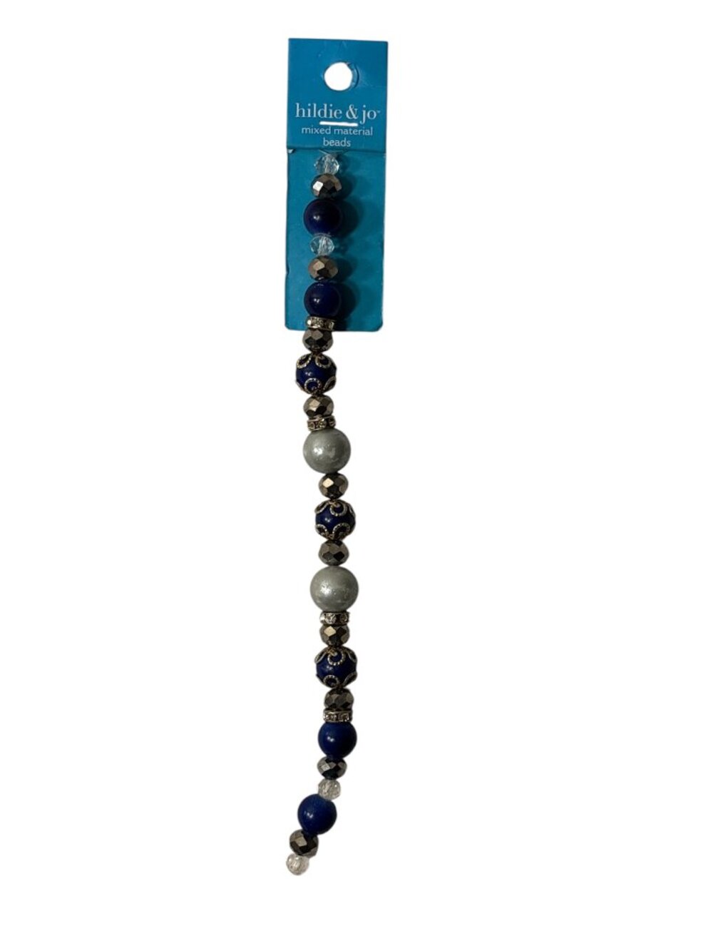 Hildie & Jo Mixed Material Beads Navy Blue, Silver Hematite, & Filigree Beads